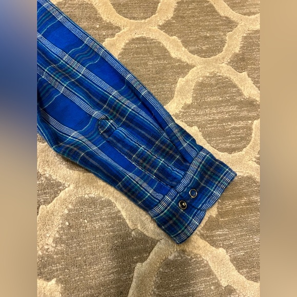 L.L. Bean Blue Hooded Fleece Flannel Youth Extra Large - Picture 6 of 7